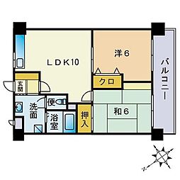 シェリーコート 2LDKの間取図画像