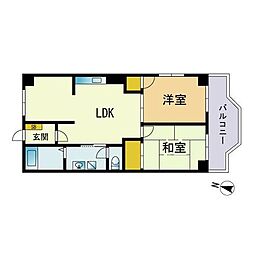 吉塚マンション 2LDKの間取図画像