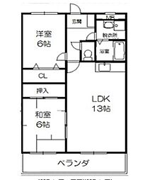 ウエストビレッジ21 2LDKの間取図画像