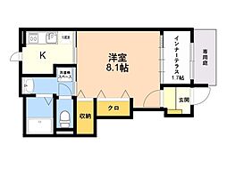 Liv Brancia (リブ ブランシア) 1Kの間取図画像