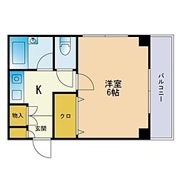 ニューウェステリア春日 1Kの間取図画像