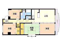 パレドーレ春日 3LDKの間取図画像