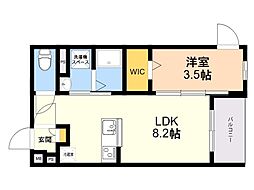 福岡市博多区元町1丁目マンション 1LDKの間取図画像