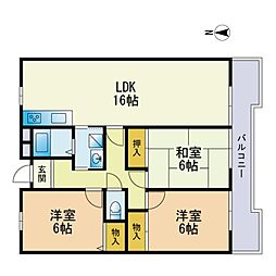 大産春日マンション 3LDKの間取図画像