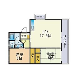 パークサイド井上 2LDKの間取図画像