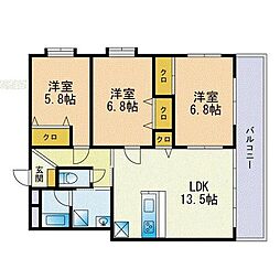 グレイス春日西 3LDKの間取図画像