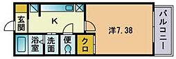 ユー・コーポラス 1Kの間取図画像