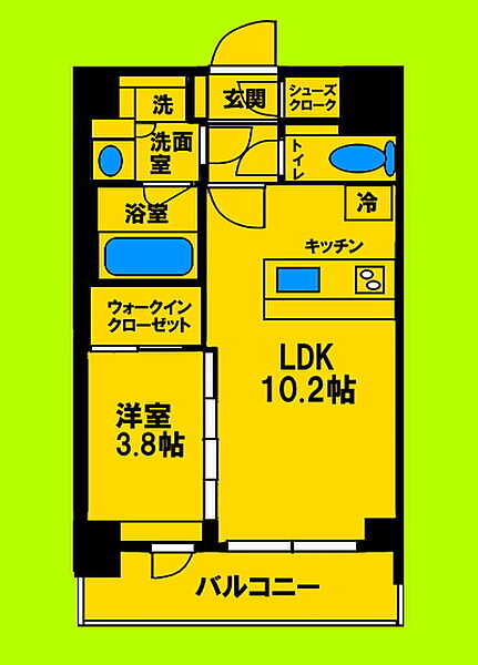 大阪府吹田市垂水町3丁目(賃貸マンション1LDK・2階・35.95㎡)の写真 その2