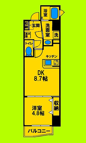 大阪府吹田市垂水町3丁目(賃貸マンション1DK・2階・33.44㎡)の写真 その2