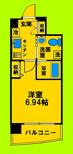 大阪府吹田市江坂町1丁目(賃貸マンション1K・5階・22.24㎡)の写真 その2