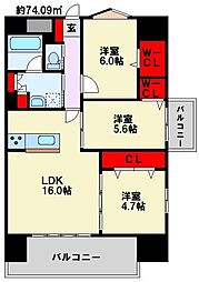 グランヒルズ下曽根 3LDKの間取図画像