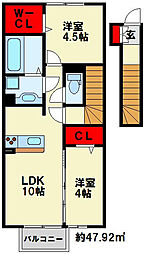 HN'sディールームイン楡 2LDKの間取図画像