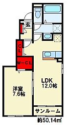 ヒカルサ行橋 I 1LDKの間取図画像