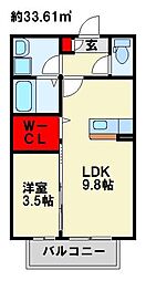 サニーコート尾倉 1LDKの間取図画像