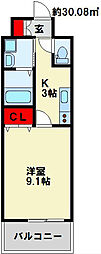 MDIシエルコンティーレ曽根北町 1Kの間取図画像
