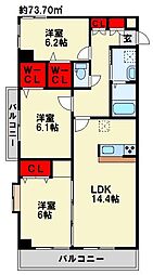 ファミール守恒 3LDKの間取図画像