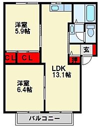 Kフラット A棟 2階/102