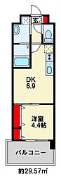 行橋センタービル 1DKの間取図画像