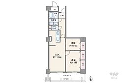 ヴィエント西宮 2LDKの間取図画像