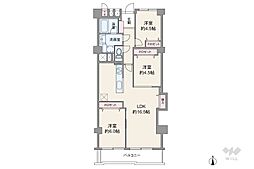 西宮ハウス 3LDKの間取図画像