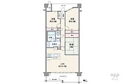 ロイヤルヴィーゼ芦屋ルナ・コート4号棟 3LDKの間取図画像