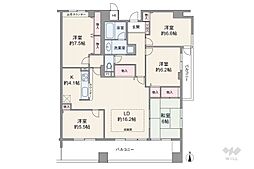 ジオ甲東園松籟荘 5LDKの間取図画像