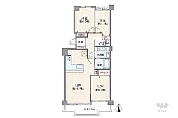 パークハイム芦屋翠ケ丘20番地A棟 3LDKの間取図画像