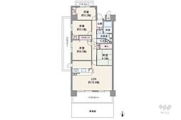 芦屋ハイタウン 4LDKの間取図画像