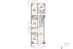 イトーピア西宮北口マンションC棟 4LDKの間取図画像