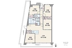 ラフィネス西宮北口サウスコート 4LDKの間取図画像