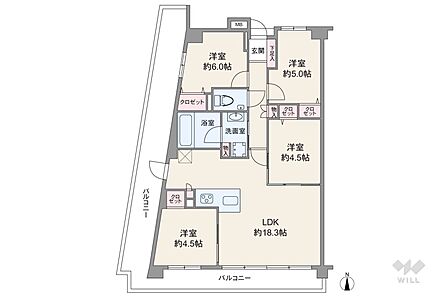 4LDK 間取り