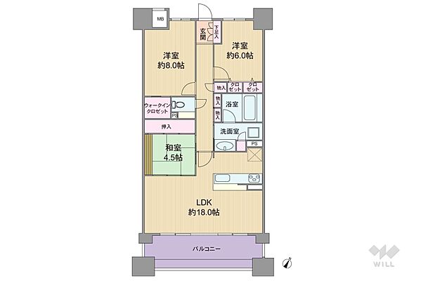 間取り エスリード西宮甲陽園2番館Airs 1階/-