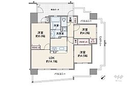 ドルフフェレジア夙川 3LDKの間取図画像
