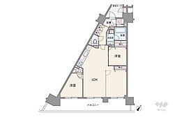 ロイヤル芦屋ザ・レジデンス 2LDKの間取図画像