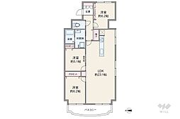メガロコープ西宮21号棟 3LDKの間取図画像