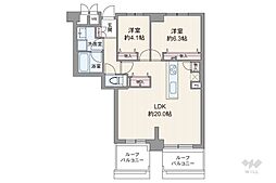 フォレスティア芦屋浜町 2LDKの間取図画像