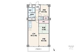 北広田アーバンライフ 3LDKの間取図画像