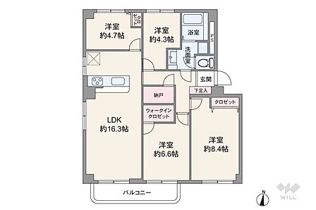 4LDK 間取り