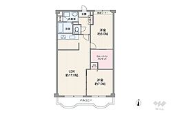 千里ロイヤルマンション 2LDKの間取図画像