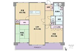 クラウンハイム豊中柴原モノレール駅前 3LDKの間取図画像