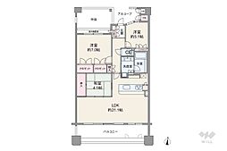 ルネ千里中央 3LDKの間取図画像