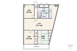 千里ガーデンハイツ 3LDKの間取図画像