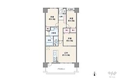 グランコート西中島 3LDKの間取図画像