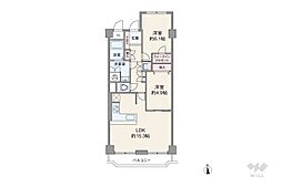 千里関大前コーポラスC棟 2LDKの間取図画像