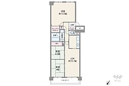 ファミールハイツ北大阪5号棟壱番館 3LDKの間取図画像