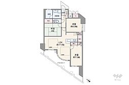 ディークラディア茨木駅前 3LDKの間取図画像