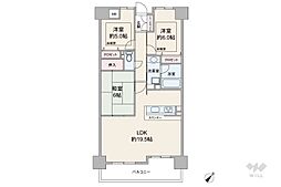 ダイアパレス吹田ウインドヒル 3LDKの間取図画像