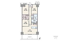 ソシエ北大阪1番館 3LDKの間取図画像