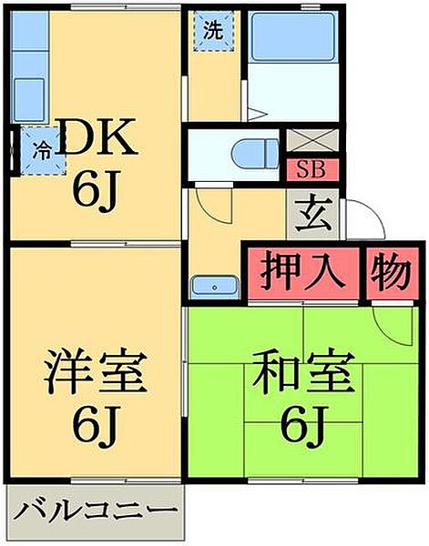 千葉県大網白里市駒込(賃貸アパート2DK・1階・42.11㎡)の写真 その2