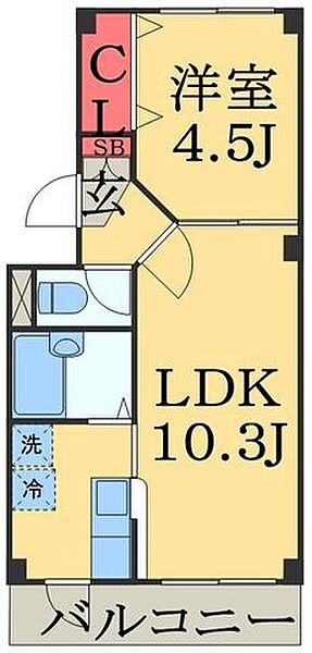 千葉県千葉市中央区千葉寺町(賃貸マンション1LDK・2階・31.43㎡)の写真 その2